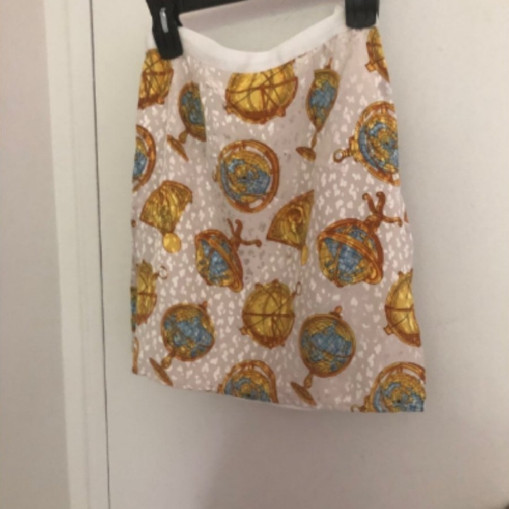 Vintage 1980s Celestial Astrolabe Mini Skirt